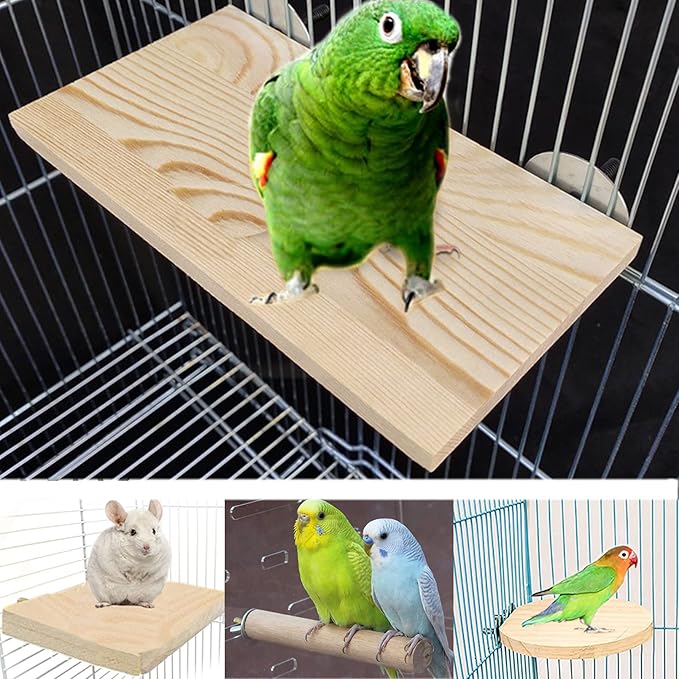 6 Pcs Bird Perches Parrot Perch Stand Platform Bird Cuttlebone Beak Grinding Stone Chew Toys Cage Accessories for Parakeets Cockatiels Conures Lovebirds