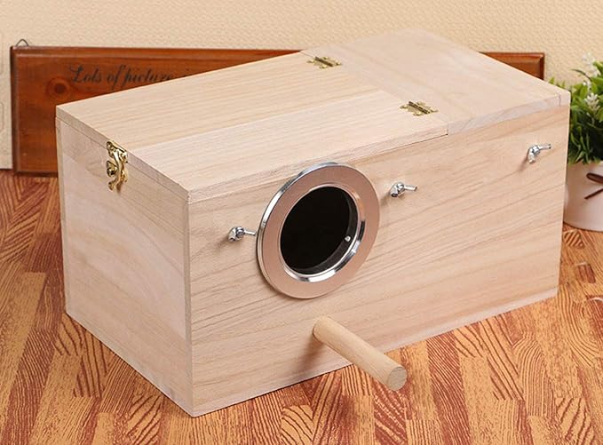 YJJKJ Wood Parakeet Nest Box Pet Bird House Parrot Breeding Mating Box Bird Cage Box for Lovebirds Cockatiel Parrotlets Budgerigar Parakeet (XL)