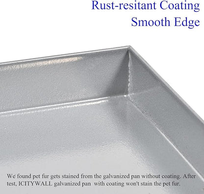 41x27.38x1 Replacement Tray for Dog Crate, Galvanized, Chew-Proof and Crack-Proof Dog Kennel Tray Replacement