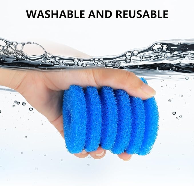 Bio Filter Sponge for Aquariums - 3 Pack, Washable and Reusable, Replacement Biological Filter Sponge Media for Fish Tanks