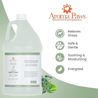 Dog Shampoo  Cleansing Wash, Conditioning, Moisturizing  Healthy Ingredients  Aromatic Grooming Puppy Shampoo  Tearless Cleaner, Eucalytpus Peppermint