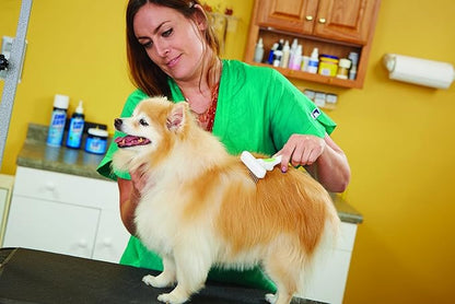 Andis 65735 Flexible Single Row Dog Brush - Removes Unwanted Shedding Hair with 360 Rotating or 13 Long Teeth - Promotes Healthy Skin & Glowing Coat - Ideal for Small to Medium Dogs - White