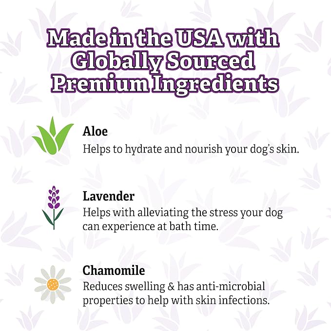 Espree Calming Lavender & Chamomile Shampoo & Conditioner, Soothes & Relaxes with Lavender, Moisturizes with Aloe Vera, Anti-Inflammatory Chamomile, Dry & Sensitive Skin, Gentle Pet Grooming, 20oz