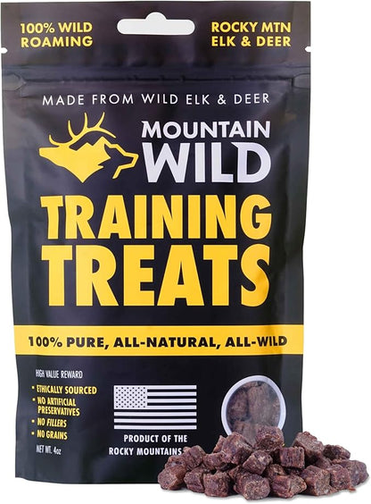 Training Treats for Dogs & Puppies  Elk & Venison Protein Puppy & Dog Treat  High Value, All-Natural, No Fillers, Grain-Free, No Artificial Preservatives  4oz, 1 Bag