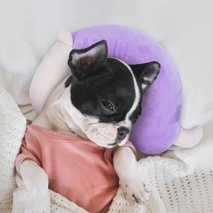 Dog Pillow,Pet Cat Pillow,Dog Pillows for Small Dogs,Dog Neck Pillow,Soft Kitten Pillow,Machine Washable Dog U-Shaped Pillow,Joint Relief Sleeping Improve for Pets, Purple,M