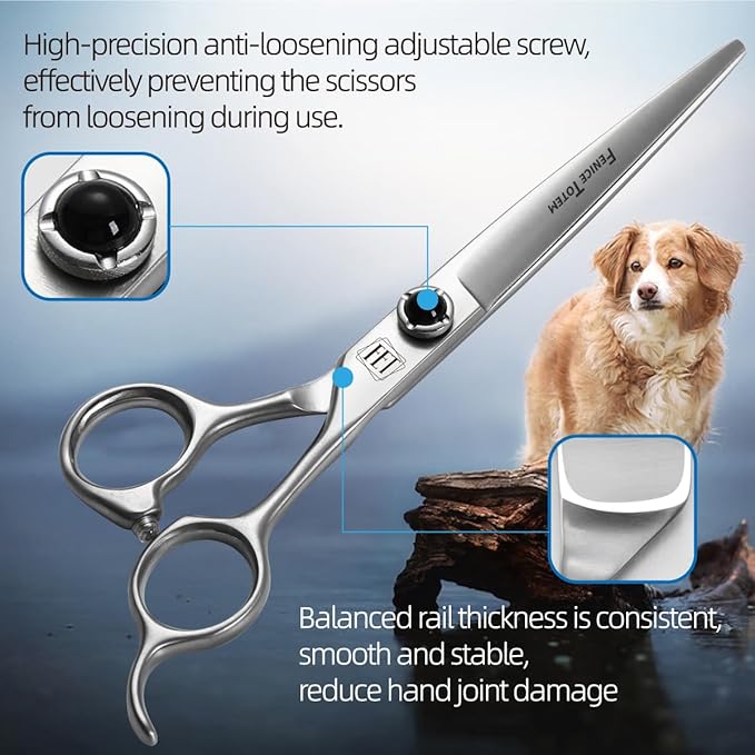 Dog Grooming Scissors: 7 inch Pet Shears Made Of Japanese 9CR Advanced Stainless Steel Professional Grooming Scissors for Dogs Cats and Other Pets
