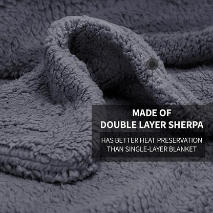 furrybaby Dog Blanket Soft Dog Blankets for Large Dogs Puppy Essentials Washable Fluffy Sherpa Fleece Cat Blanket 32x40 Inches for Bed Furniture Couch Sofa (Double-Layer Medium, Grey)