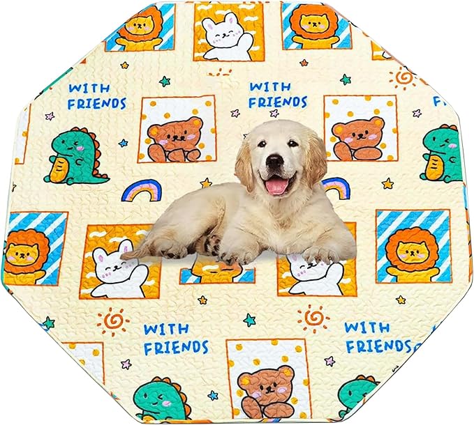 Dog Playpen Mat Crate Mat Puppy Pads,Fits 24 Inch 8 Panels Regular Octagon Pet Playpen [PLAYPEN Not Included!] Reusable Washable Whelping Pet Mattress Pads Pet Training Pads for Playpen, Crate, Kennel