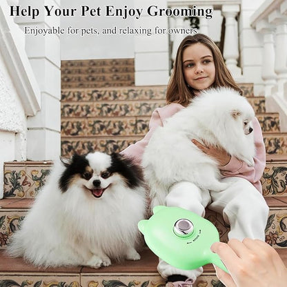 Self-Cleaning Dog Brush for Small Breeds - Adjustable Bristle Grooming Tool for Puppies, Yorkies, Shih Tzus, Maltipoos & Malteses (Green)