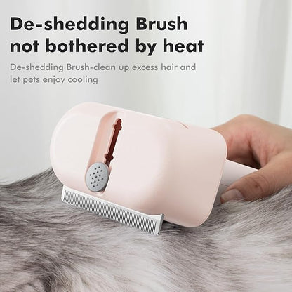 3 In 1 Pet Dematting Tool, Dog Flea Lice Combs for Grooming, Undercoat Rake & Dematting Comb for Detangling Matted or Knotted Undercoat Hair, Great for Short or Long-haired Dogs & Cats - Pink