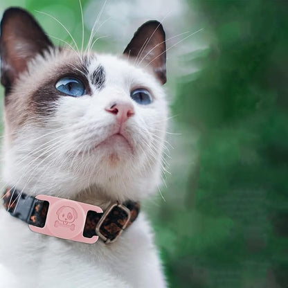 2 Pcs Pink Anti Lost Silicone Protective Case Compatible with Airtag for Dog Cat Pet Collar