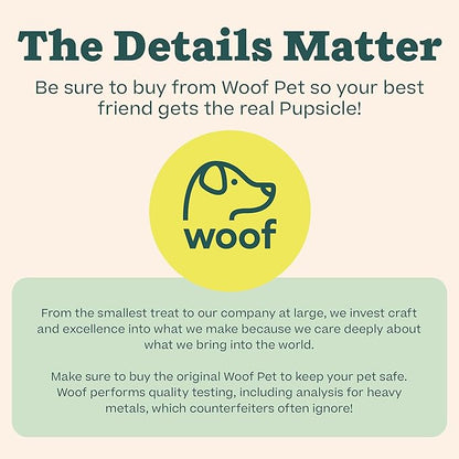 WOOF Starter Pack - Interactive Dog Toys for Boredom - Dog Treat Molds Silicone - Chicken-Flavored Healthy Treats for Dogs - Pupsicle Doggy Enrichment Toy - for XL Pups - 25-75 lbs