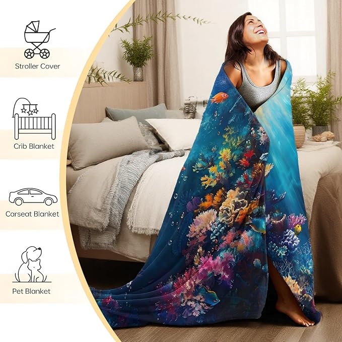 Duck Friends Blanket, Soft Cozy Lightweight Cute Ducks in Hats with Colorful Flowers Throw Blanket for Women Girls Kids, Sofa Couch Bed 40x50 Inch Flannel Blankets for Travel Decor Gifts