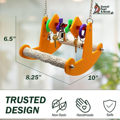 Sweet Feet & Beak Tweeter Totter Rocker - Perfect Cage Toy Stimulates Visual and Physical Activity - Safe, Non-Toxic, Cage Accessories for Birds