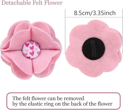 ARING PET Valentine's Day Dog Collar-Fancy Dog Collar with Felt Flower, Comfortable Cotton Heart Dog Collars Pet Collars with Metal Buckle