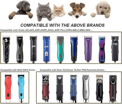 10W Wide Blades for Dog Grooming Blades Compatible with Andis Dog Clippers Blades,Dog Clipper Blades Compatible with Oster A5,Wahl km10 Dog Clippers for Horse Dog Cat Animals