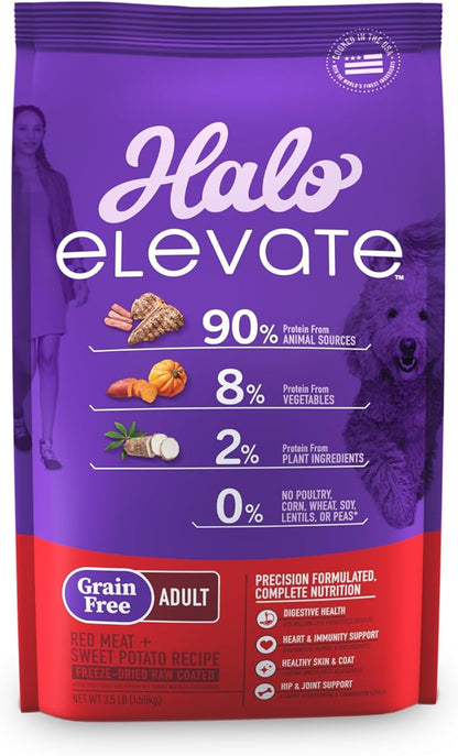 Halo Elevate Dry Dog Food, Grain Free Red Meat Recipe, 3.5lb