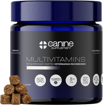 Dog Multivitamin Soft Chews | All-in-One Supplement for Immunity, Joints, Gut & Skin Health | Glucosamine Chondroitin, Vitamins & Probiotics | Roasted Peanut Flavor - 90 Count