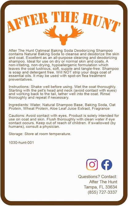 After The Hunt Complete Hunting Dog Shampoo System - 3 Pack - Unscented - Chamomile & Oatmeal - Deodorizing - 8 oz Each