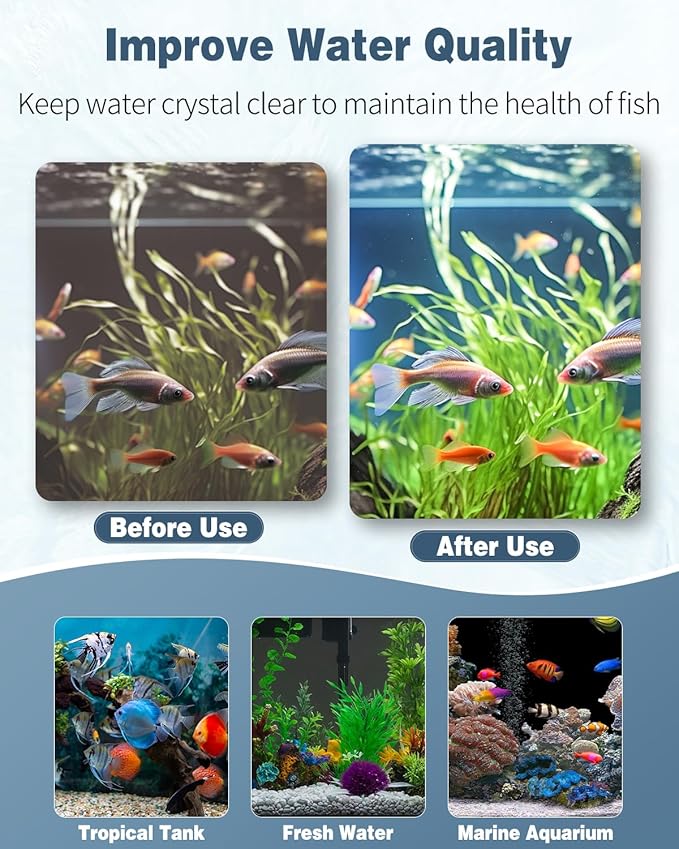 Pawfly 4 Pack Aquarium Bio Sponge Filter Media Pad, Filter Foam Sponge Pads Cut-to-Size Foam for Fish Tank Filters Sumps Ponds Hydroponics, 6.3" x 5.5" x 0.78"