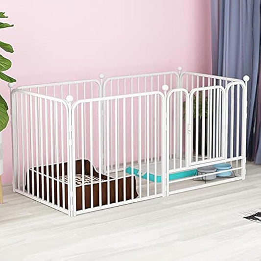 Dog Pen Pet Playpen Panel Pen Bunny Fence Indoor Outdoor Fence Playpen Heavy Duty Exercise Pen Dog Crate Cage Kennel(White)