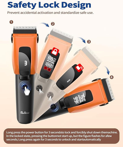 3 in 1 Dog Clippers for Heavy Thick Hair & Coats, Rechargeable Cordless Pet Shaver with Storage Box, Quiet Paw Trimmer for Small & Large Dogs, Cats & Animals