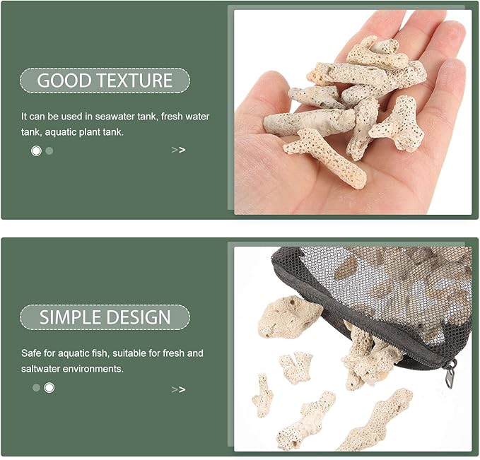 Crushed Coral for Freshwater Aquarium,Fish Tank Crushed Coral Ph Aquarium Bio Filter Media Bag Media Reusable Aquarium Filter (500g)