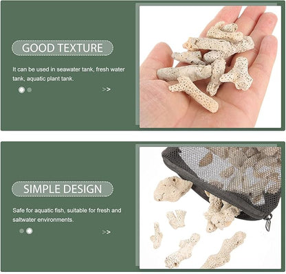 Crushed Coral for Freshwater Aquarium,Fish Tank Crushed Coral Ph Aquarium Bio Filter Media Bag Media Reusable Aquarium Filter (500g)