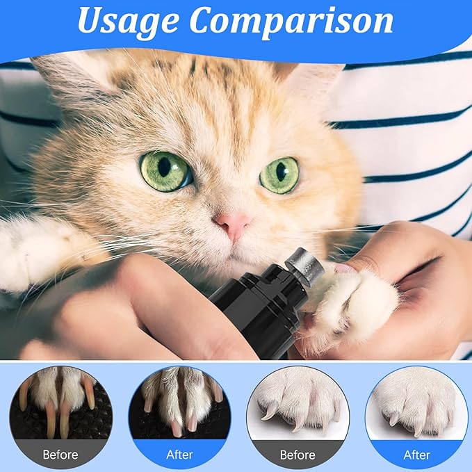 Heusom Silent Groom Pro Nail Grinder,2025 Upgraded Dog Nail Trimmer,Rechargeable USB Charging Pet Nail Grinder for Dog Nail Grinders,Pet Paws Grooming Smoothing Tool