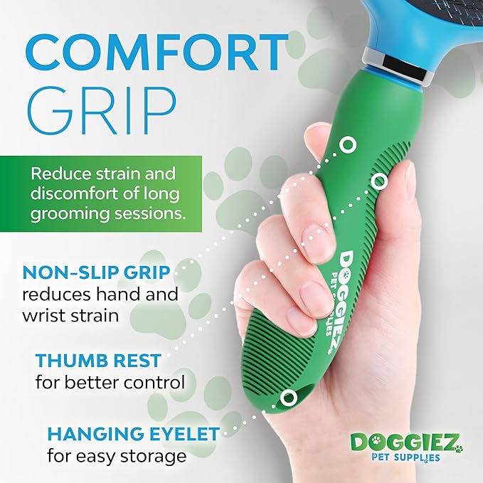 Double Sided Grooming Brush for Dogs & Cats - Pin Slicker Bristle Brush for Long & Short Hair, Puppy Undercoat Grooming