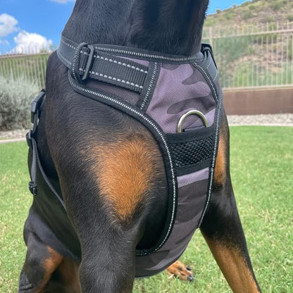 4Knines No Pull Dog Harness for Large Dogs  Adjustable Reflective Harness with Front & Back Leash Clips  Durable, Easy Control for Walks & Training (Camo)