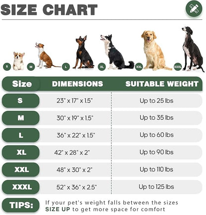 Durable Outdoor Waterproof Dog Bed up to 35 lbs Medium Dogs Chew Resistance Dog Crate Mat Washable Cover