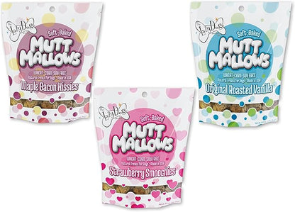 The Lazy Dog Cookie Co. Mutt Mallows Soft Baked Dog Treats, Wheat, Corn & Soy Free, Baked in The USA, 5 oz Cost Saving Variety Bundle (Pack of 3)