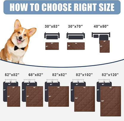 Smiry Waterproof Dog Blanket, Reversible Dog Bed Cover Pet Blanket, Soft Couch Cover for Dogs Washable, Bed Couch Sofa Furniture Protector for Puppy Cat Kids (82"x82", Brown/Chocolate)