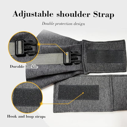 Dog & Cat Carrier Sling, Adjustable Soft Padded Shoulder Puppy Carrier, Hands-Free Dog Carrier Bag with Double Safety Buckles Premium Material for Outdoor Travel (Dark Gray, L)