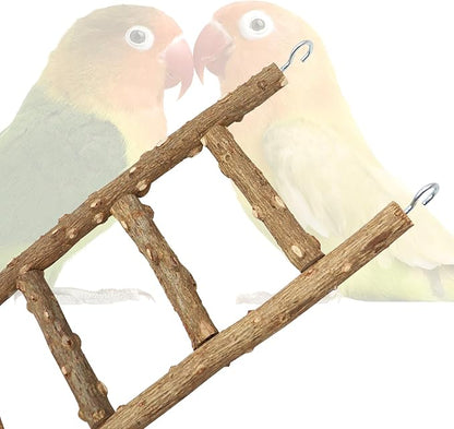 Bird Ladder Toy, Natural Pepper Wood Parrot Ladder, Bird Climbing Toys, Bird Chewing Toys, Bird Cage Accessories, Suitable for Birds Parrots Parakeets Cockatiels