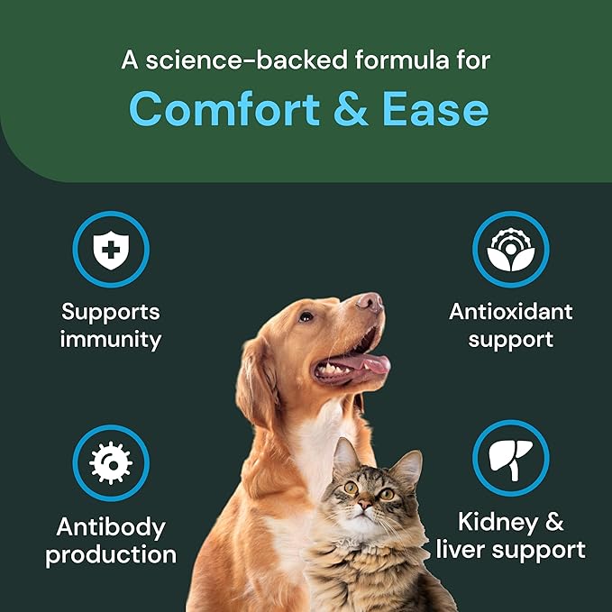 VETRISCIENCE Veterinary Strength Comfort & Ease Capsules - Mobility Supplement for Pets - Supports Aches from Normal Exercise - Joint Care for Dogs & Cats - 180 Count