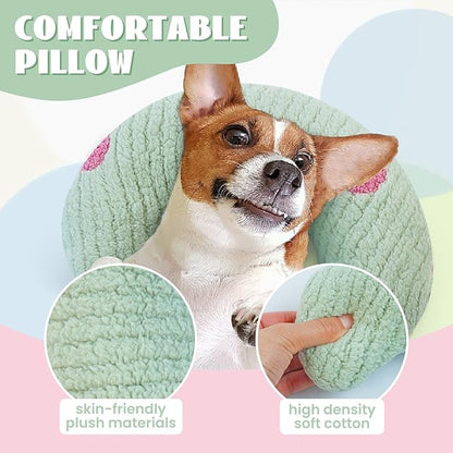 T'CHAQUE Cat Pillow, Dog Neck Pillow Anxiety Relief, Comfort Cat Pillows for Indoor Catsï¼ Ultra Soft Dog Calming Pillow Bed, Half Donut Cuddler Sleeping Improve Pillow Pet for Upper Spine Support