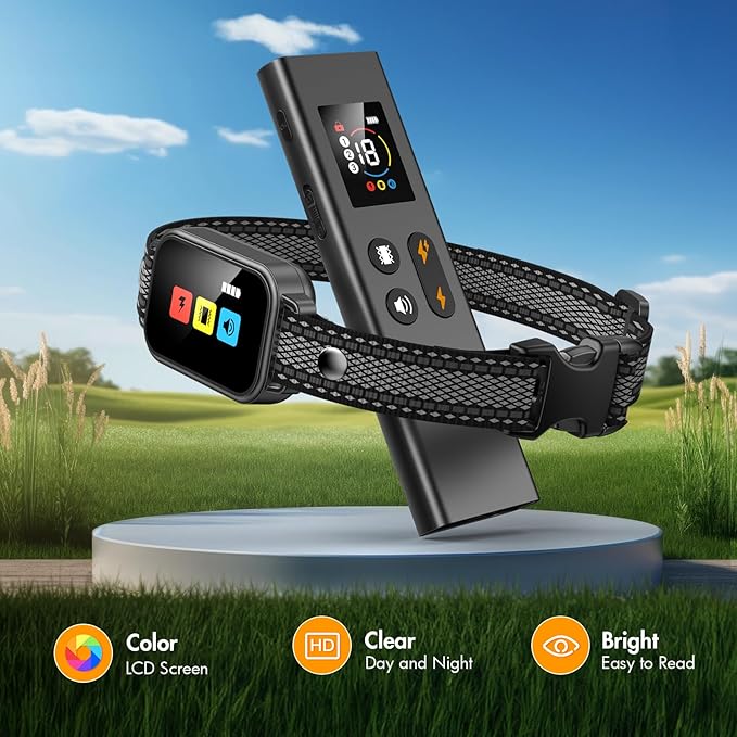 Dog Shock Collar with Remote Control,2600FT Smart Dog Training Collar with 3 Training Modes,IPX7 Waterproof,Dog Shock Collars with Security Lock for Large, Medium and Small Dogs(8-110lbs).