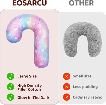 Dog Calming Pillow, Glow in The Dark Dog Throw Pillow, Soft J-Shaped Pillow for Cat & Dog, Machine Washable Pet Calming Toy for Joint Relief Sleeping Improve-M