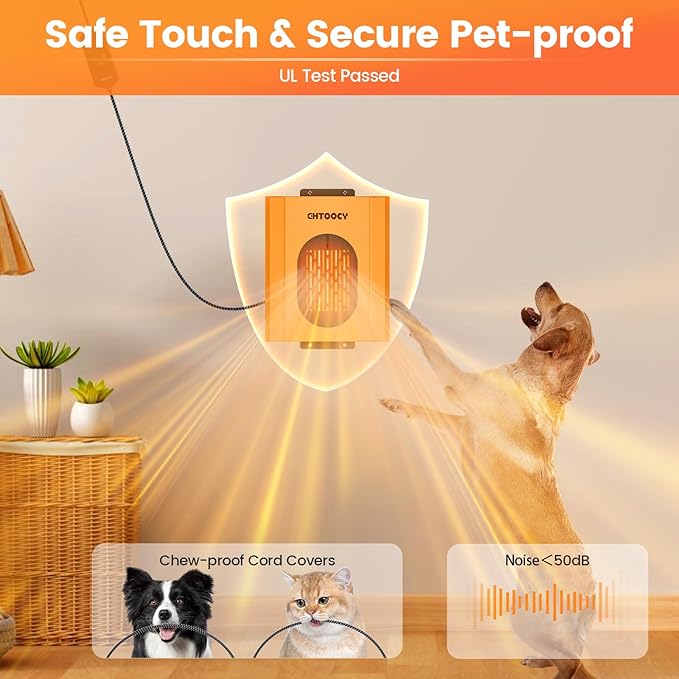 500W Dog House Heater w Thermostat, Adjustable Temp & 24H Timer Button, Outdoor Doghouse Heater for Pet Kennel, 9.8 FT Cord, Safe Animal Heated Winter for Pet Dog Cat Chicken Coop Supplies