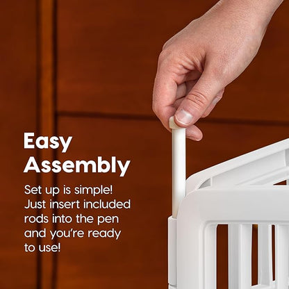 IRIS USA Puppy Playpen Dog Playpen Fence Enclosure with Dog Gate Door - Indoor Pet Playpen - 4 or 8 Panel