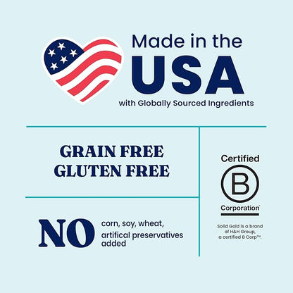 Solid Gold Toy & Small Breed Dry Dog Food Small Bites  Real Lamb, Grain Free, Gluten Free, High Fiber Healthy Kibble w/Probiotics for Gut Health & Digestion Support All Ages NutrientBoost 11LB