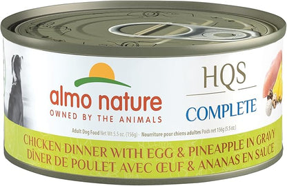 almo nature HQS Complete Wet Dog Food Chicken Dinner with Egg and Pineapple 5.5 oz (Pack of 48)