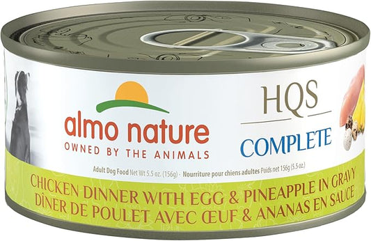 almo nature HQS Complete Wet Dog Food Chicken Dinner with Egg and Pineapple 5.5 oz (Pack of 48)
