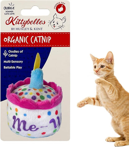 Huxley & Kent Plush Cat Toy - Interactive Catnip Toy for Cats & Kittens - Soft with Crinkle & Catnip - Fun Indoor Play - Mewow Cake