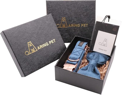 ARING PET Bowtie Dog Collar-Velvet Dog Collars with Removable Bowtie, Cute & Comfortable Dog Collar.