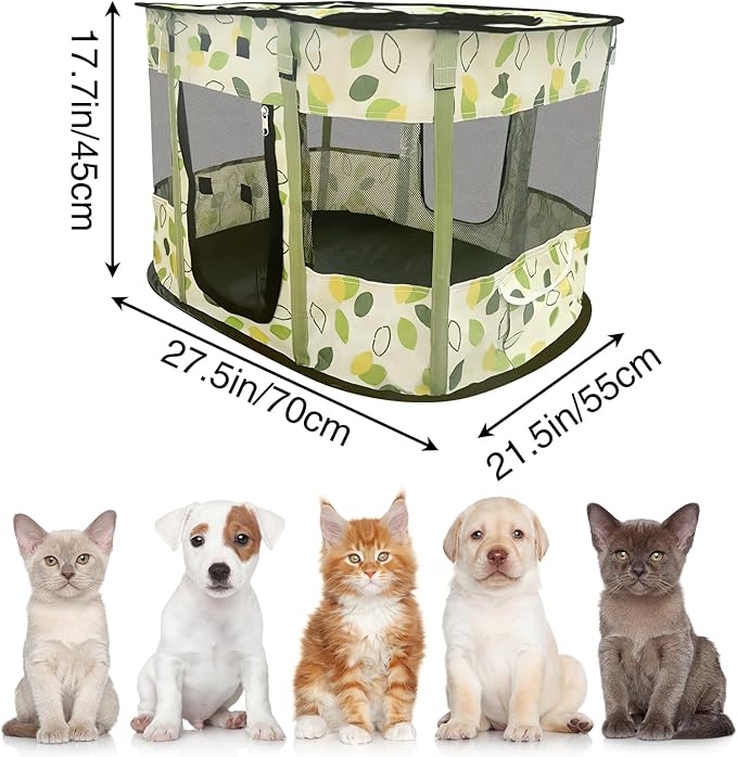 Portable Pet Playpen, Foldable Collapsible Cats Exercise Enclosure Pen Tents Cat Delivery Isolation Room Dog Crates Kennel House Great for Indoor Outdoor Travel Use Pets Kitten Puppy Rabbit