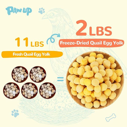 Freeze Dried Quail Egg Yolk Pet Treats, Freeze-Dried Pet Food for Dogs, Cats, Pure Fresh Ingredient, 4.2 oz, Rawhide Free, Gluten&Grain Free