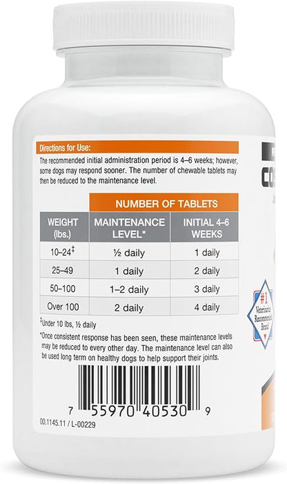 Nutramax Cosequin for Dogs Joint Health Supplement, Contains Glucosamine for Dogs, Plus Chondroitin, Supports Healthy Joints, Chewable Tablets, 250 Count